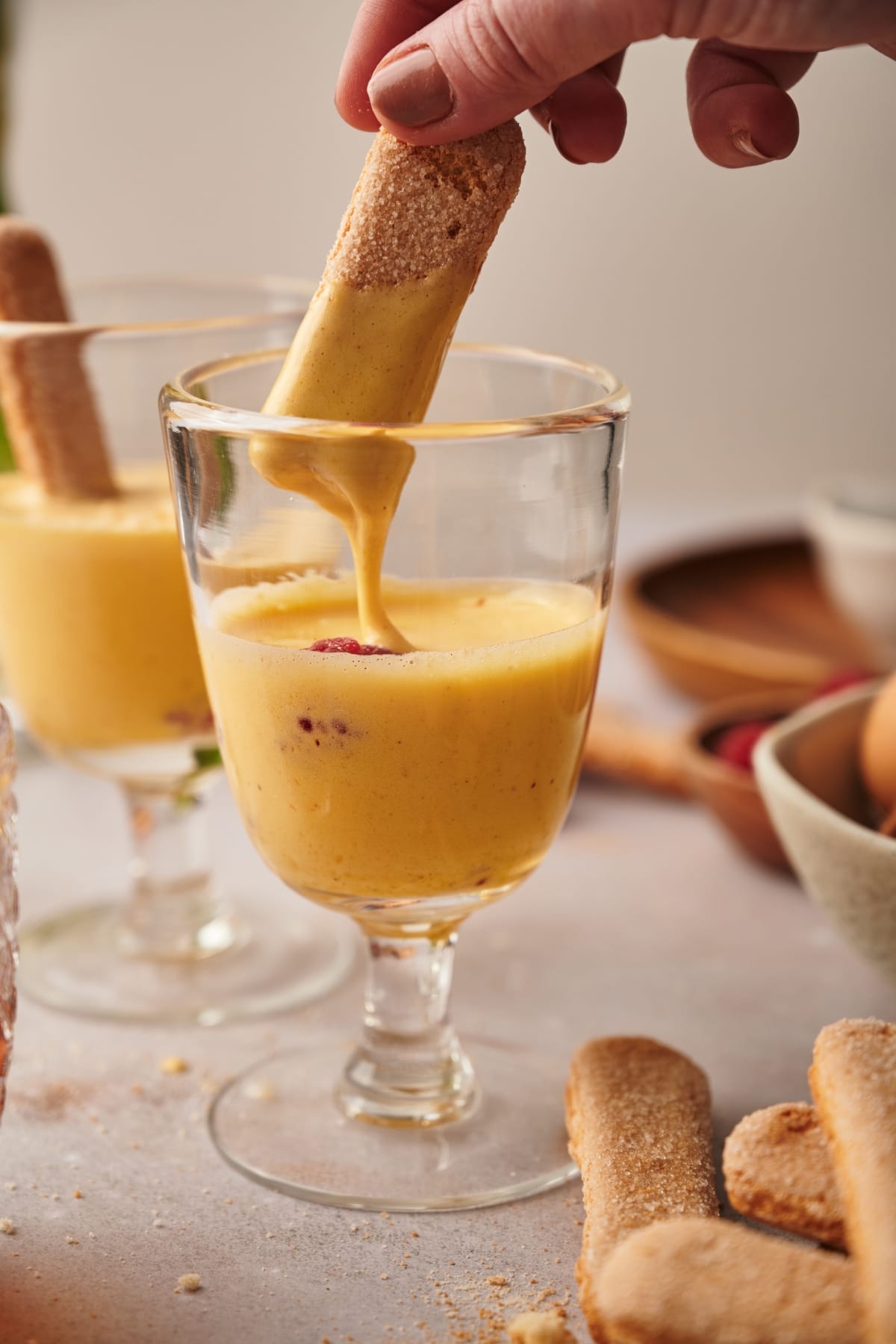 image of zabaglione with a lady finger