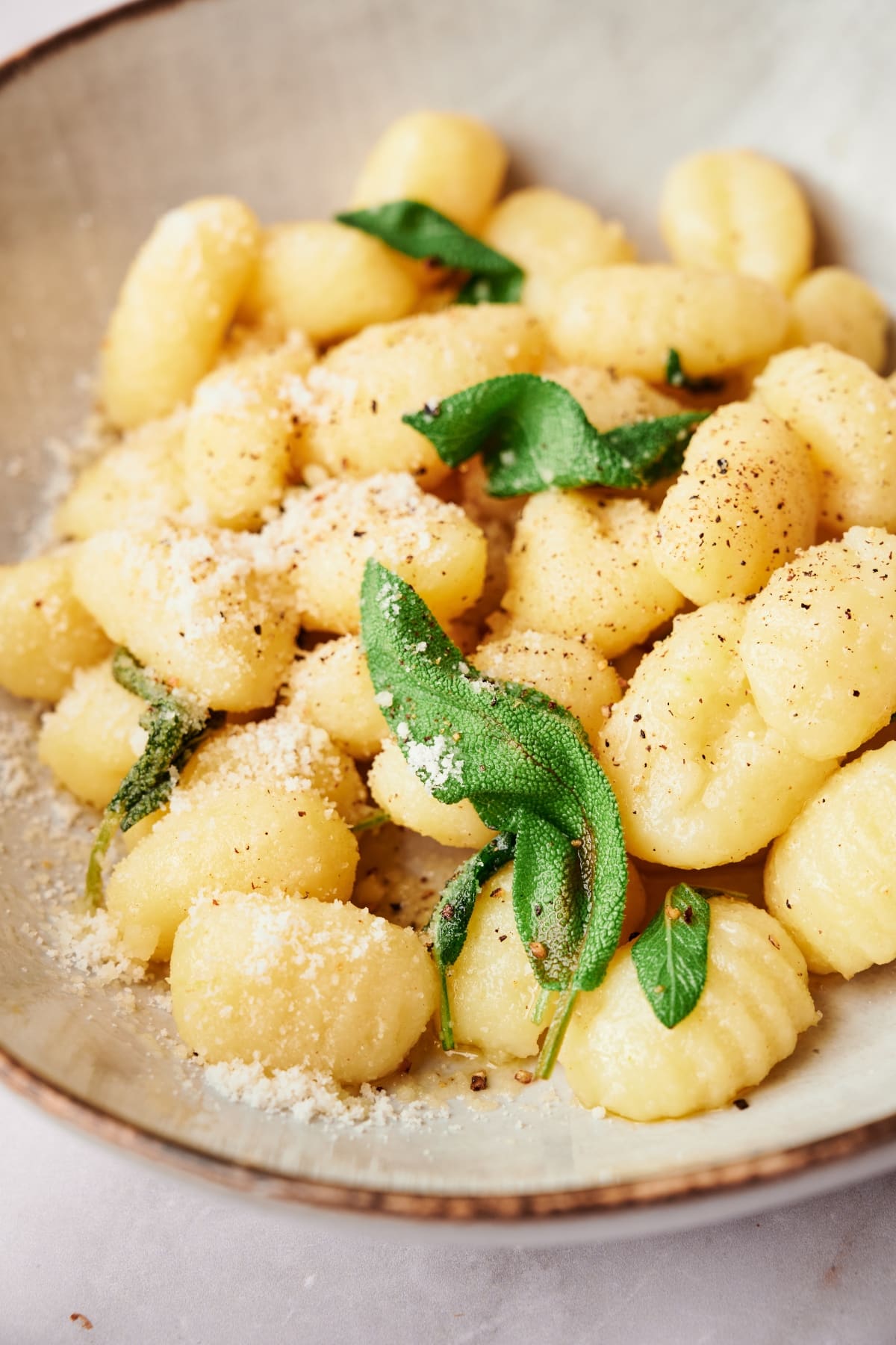 a plate of homemade potato gnocchi