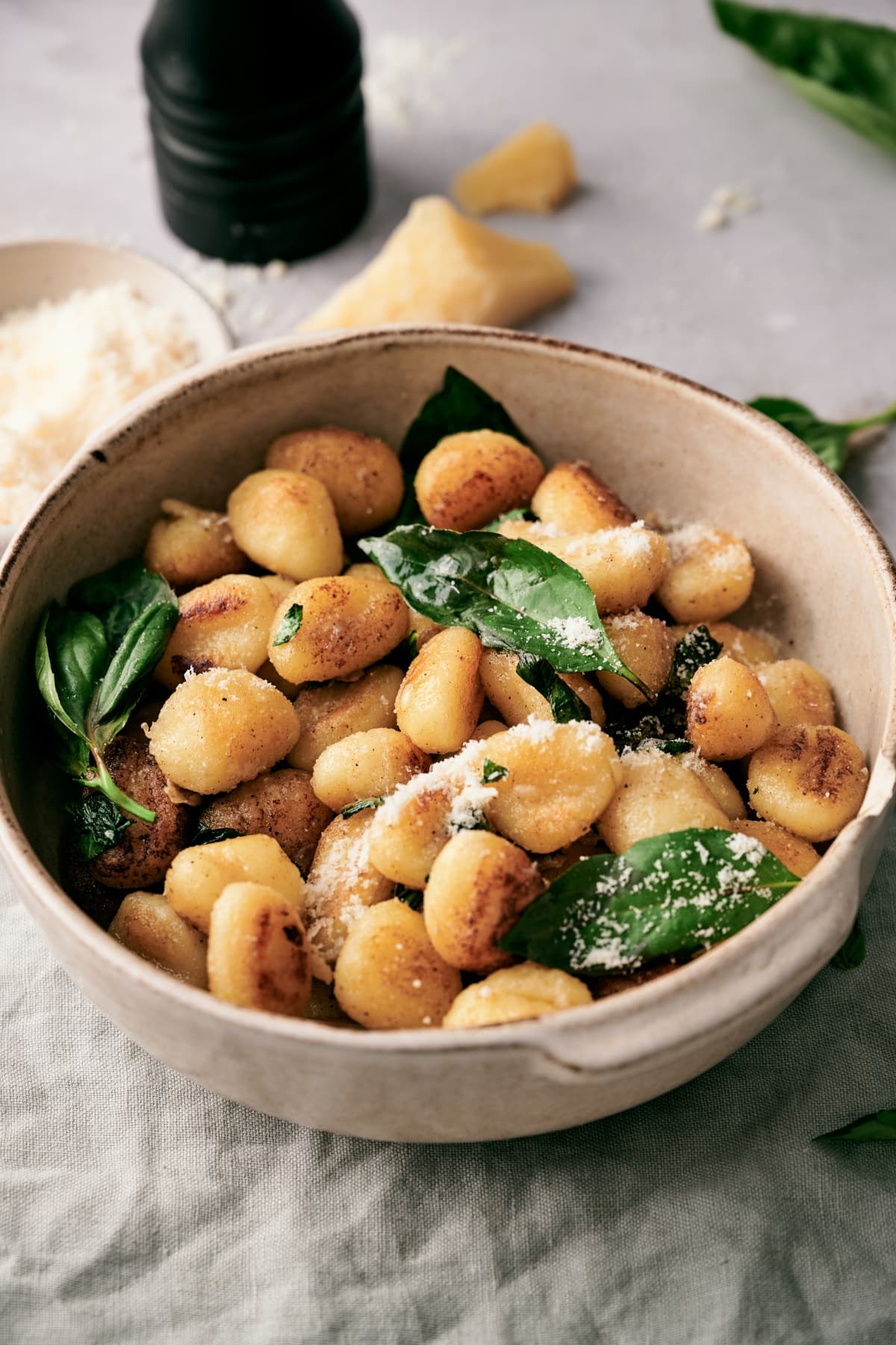pan-fried gnocchi in a bowl