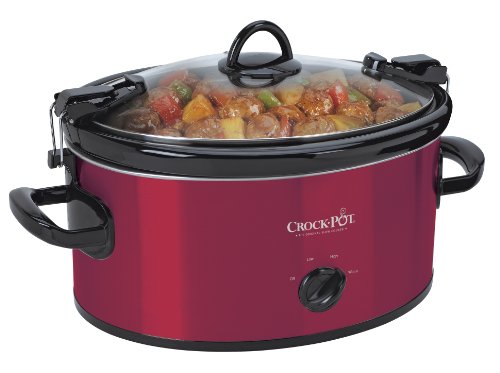 Crock-Pot Cook’ N Carry 6-Quart Oval Manual Portable Slow Cooker, Red