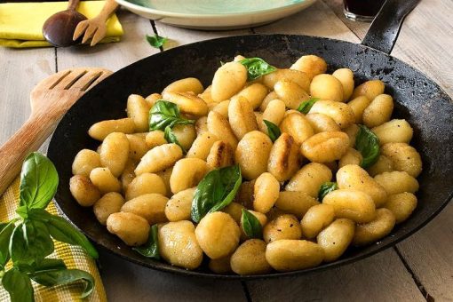 Pan fried gnocchi recipe with butter and basil