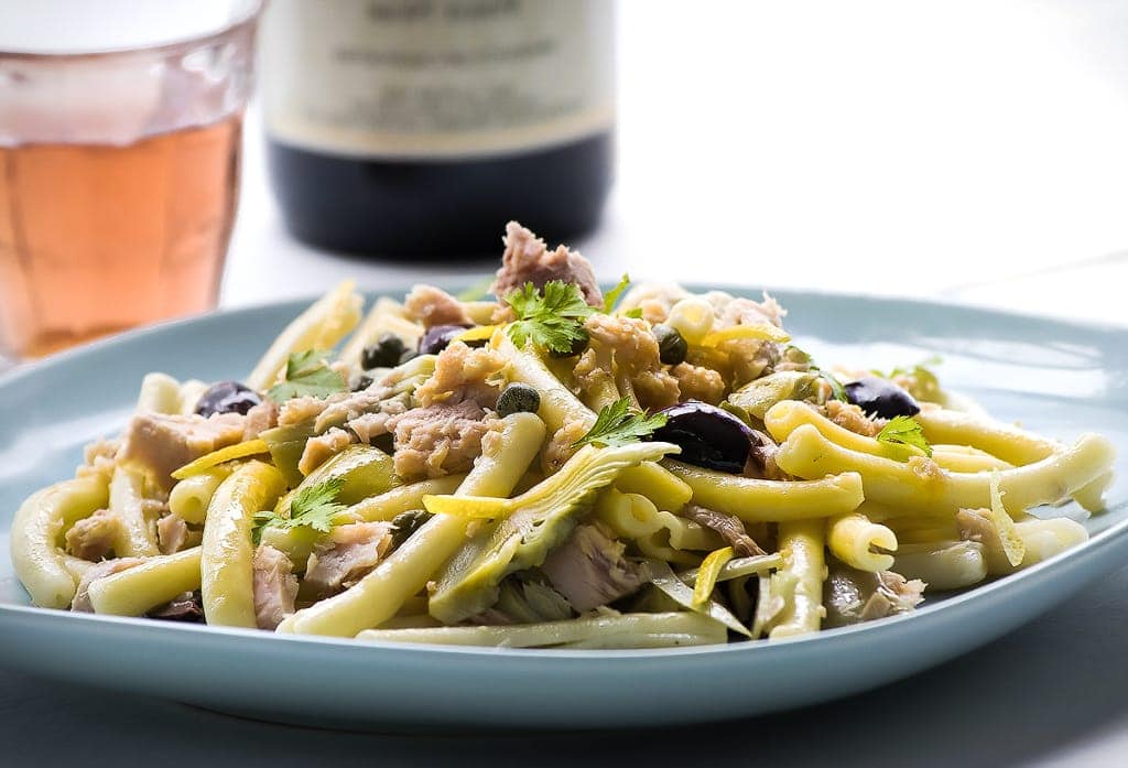 Spaccatelle pasta with Tuna Olives Artichokes Capers
