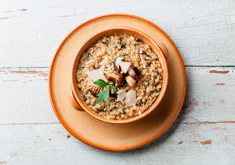 Risotto with dried mushrooms recipe