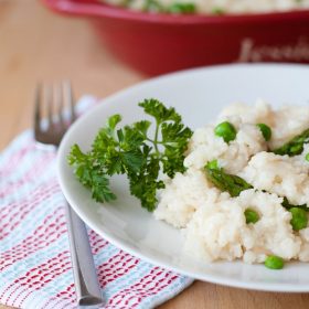 Risotto with English peas